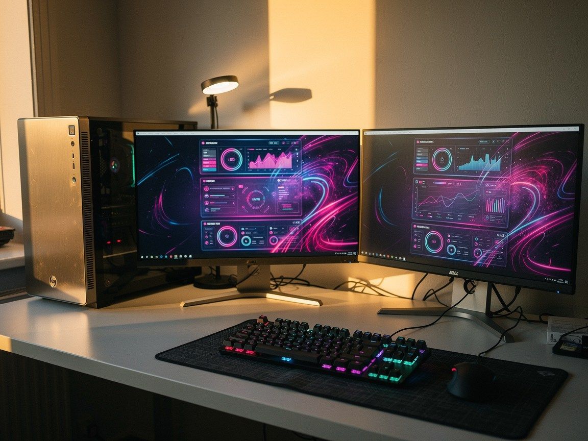 Custom gaming desktops with <span>live system widgets</span>